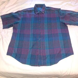 Pendleton country tradition, short sleeve plaid button-down size XL made in USA